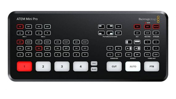کنترل پنل میکسر تصویر چهار کانال ATEM Mini Pro