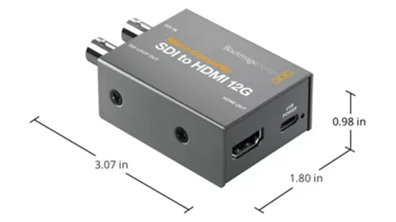 وزن و سایز دقیق کانورتر SDI to HDMI 12G
