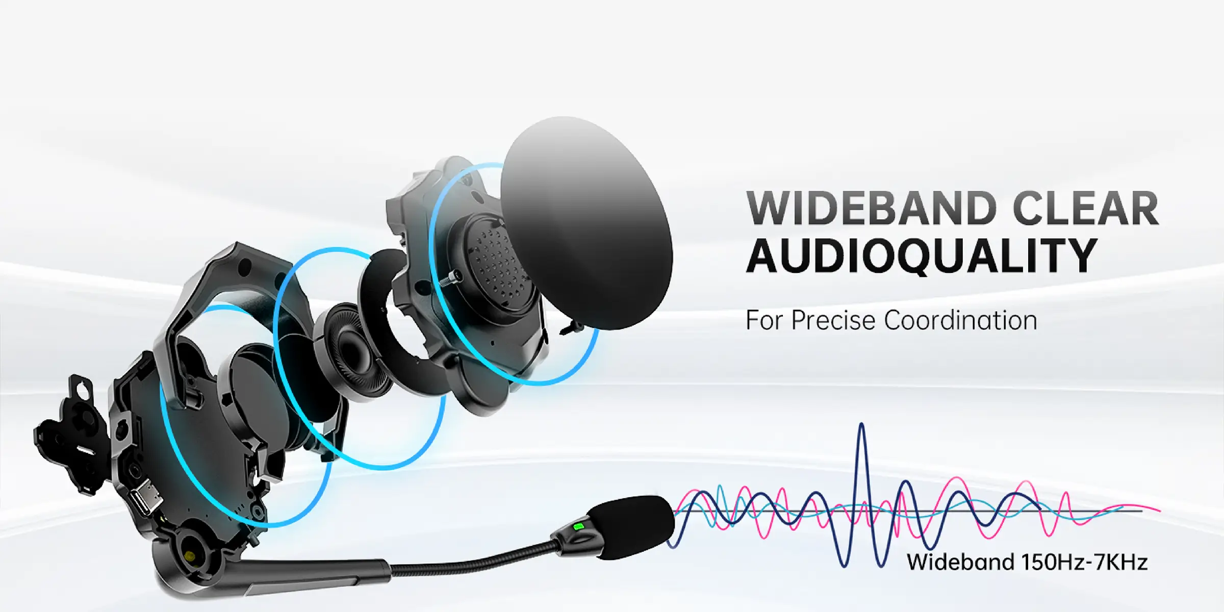 میکروفون هدست‌های Solidcom صدای باکیفیتی را در دامنه فرکانسی 150Hz تا 7KHz ارائه می دهد.